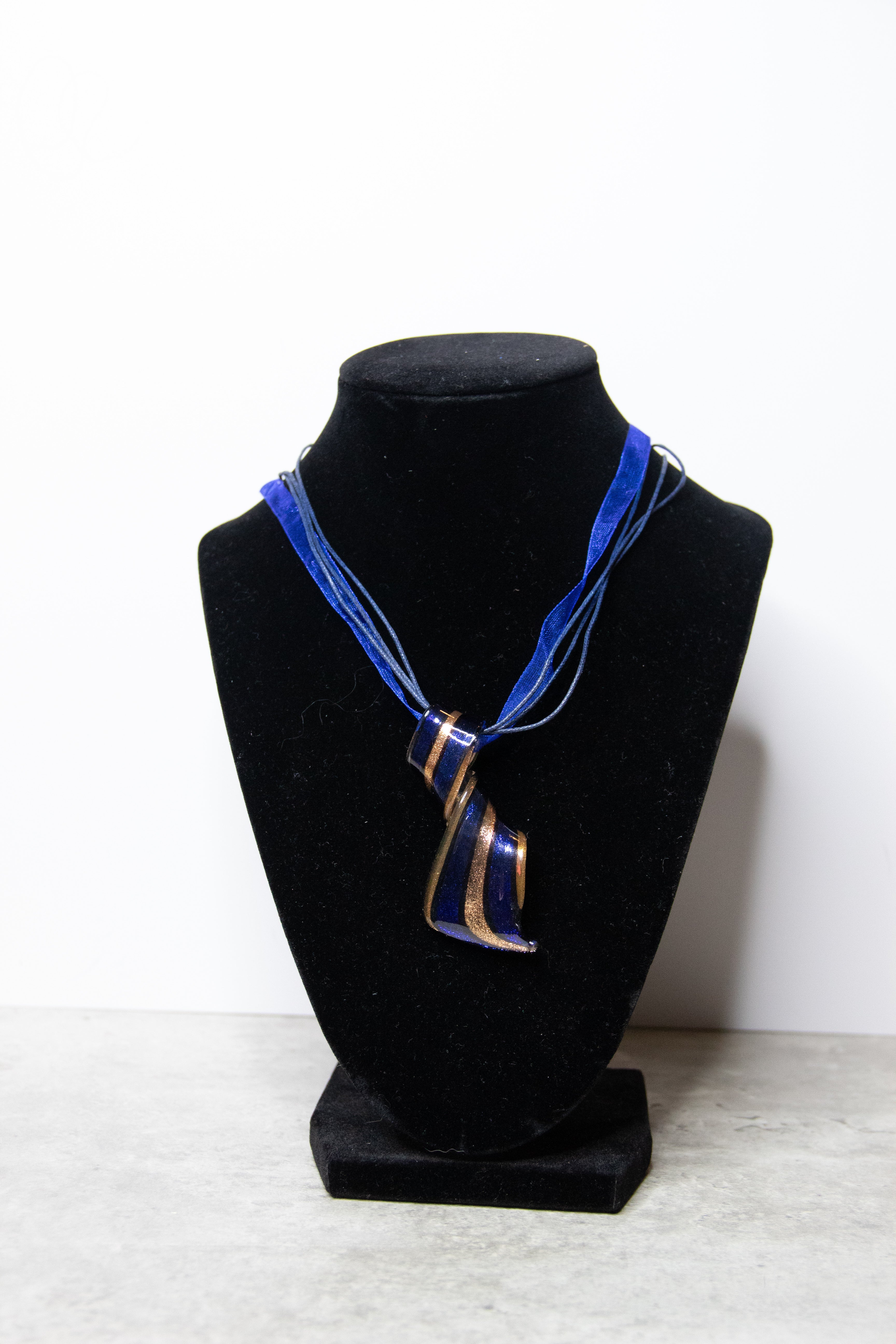 Blue/Gold Italian Glass Necklace