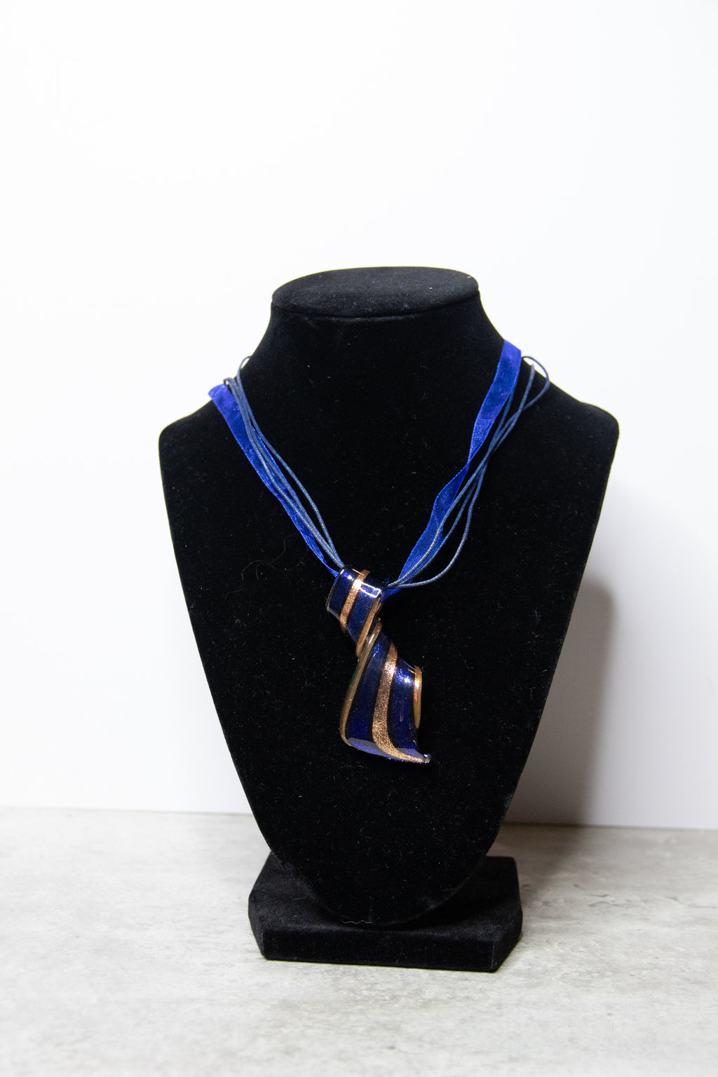 Blue/Gold Italian Glass Necklace