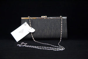 Black Crystal Frame Clutch