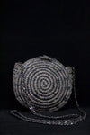 Black Round Woven Crossbody