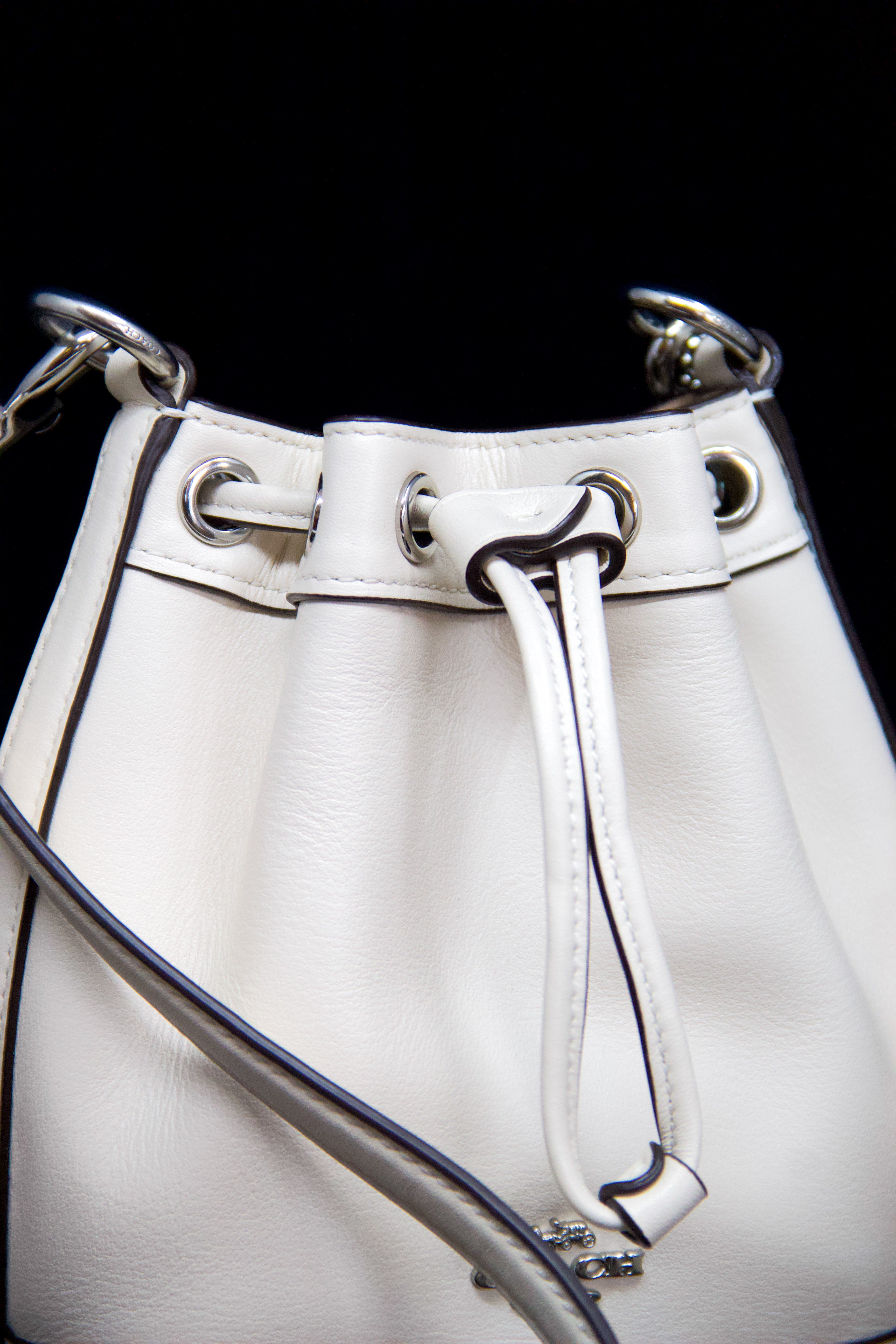 Coach White Mini Bucket Bag
