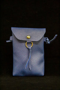 Navy Pebbled Crossbody Pouch
