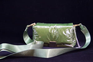 Olive Green Puffer Crossbody Bag